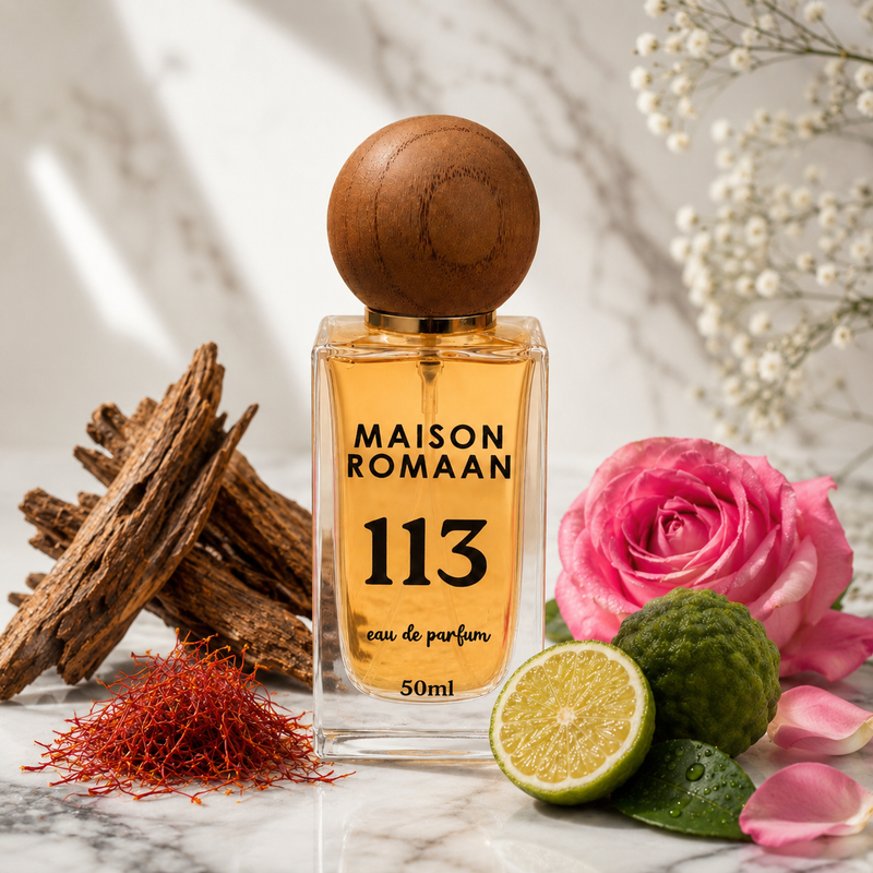 Maison Romaan No 113, woody oriental oud perfume for men and women