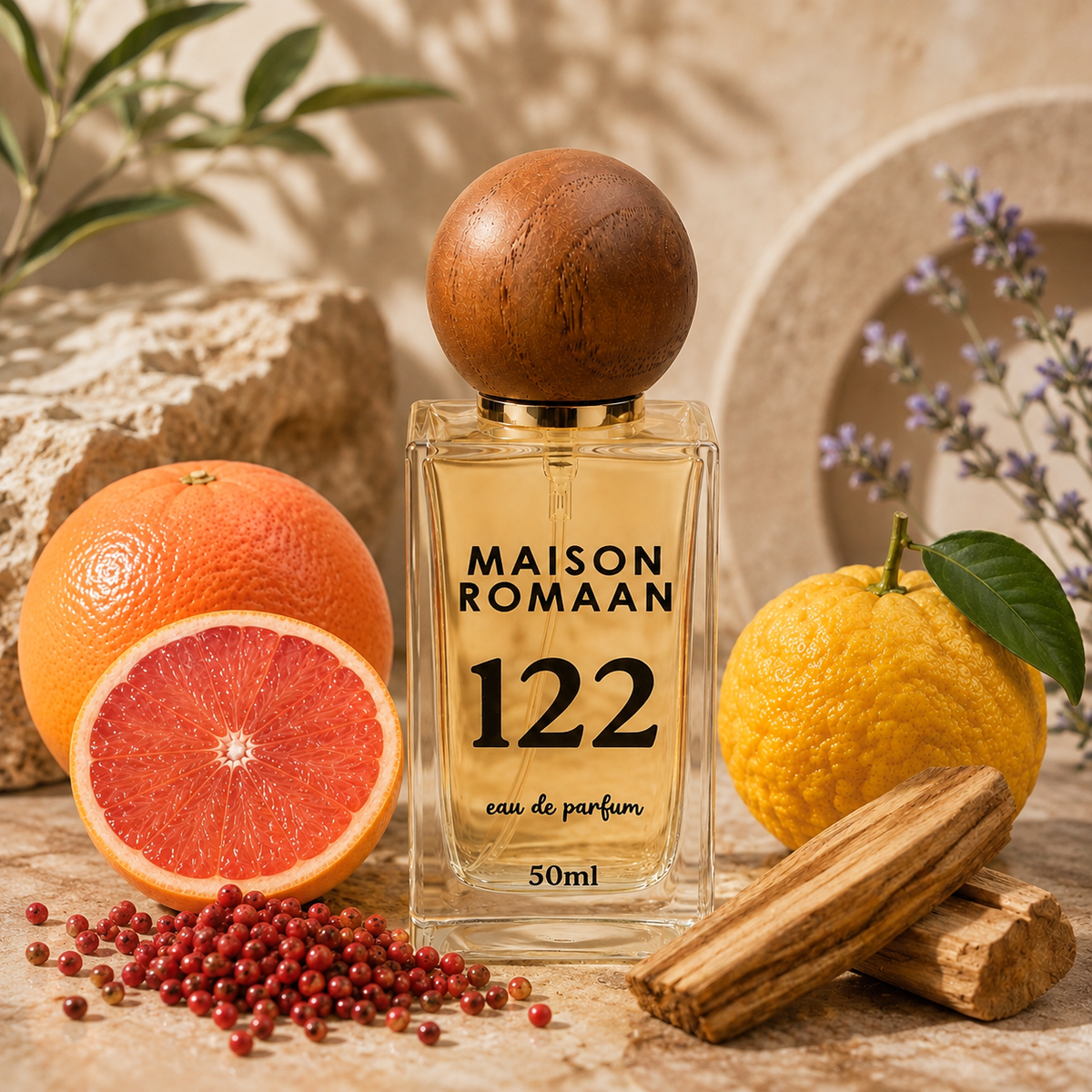 Maison Romaan No 122, fresh citrus spicy perfume for men